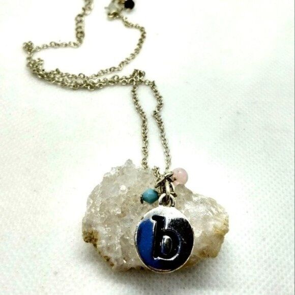 B silver initial necklace - Picture 1 of 1